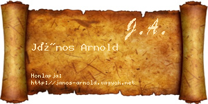 János Arnold névjegykártya