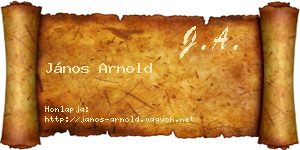 János Arnold névjegykártya